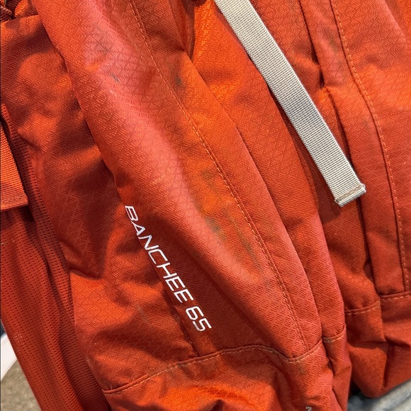 The North Face Banchee 65 Orange Red Hiking Pack with Gray Base - Picture 3 of 5